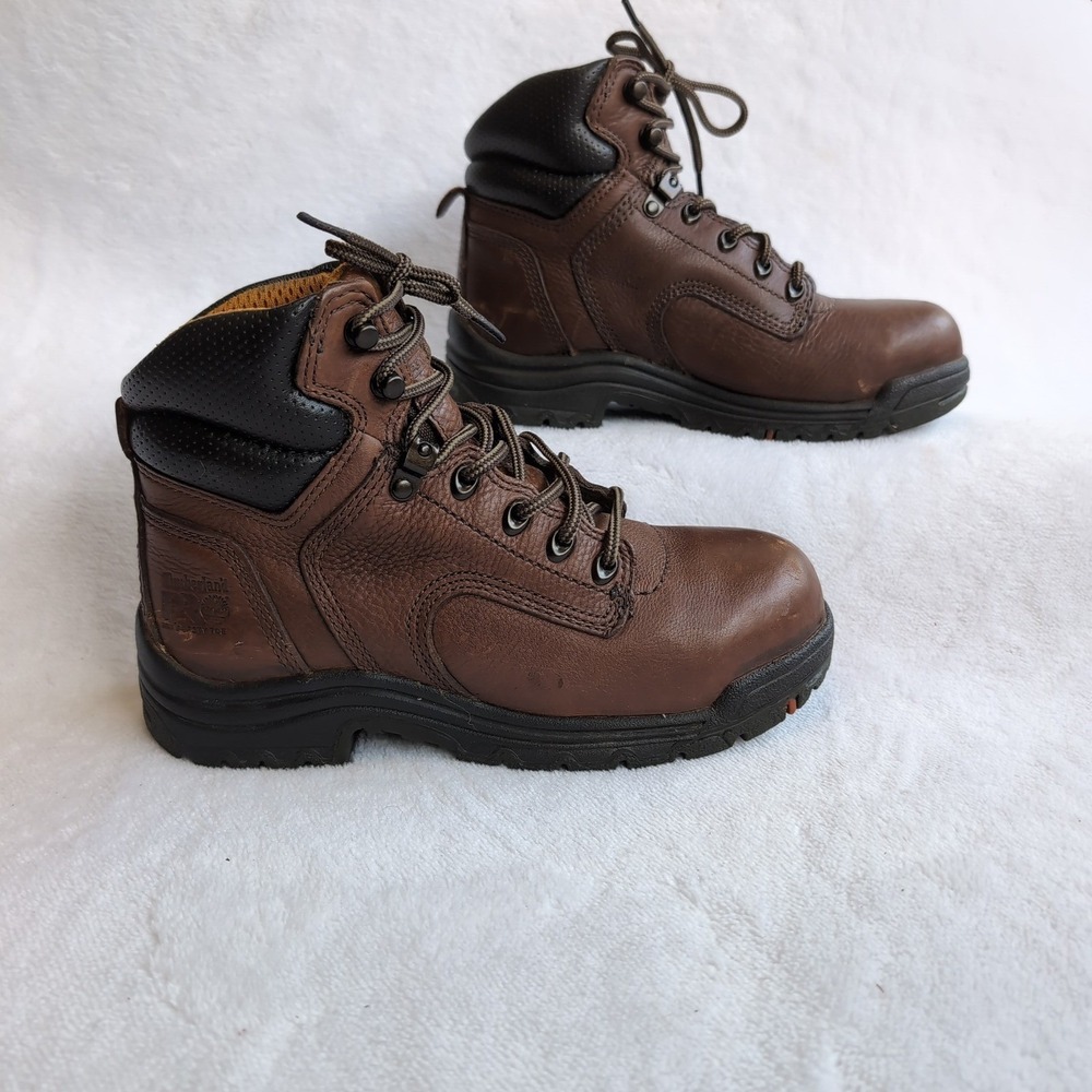 Timberland PRO Titan Work Boots Womens 6.5M Brown Alloy Safety Toe 26388 Leather